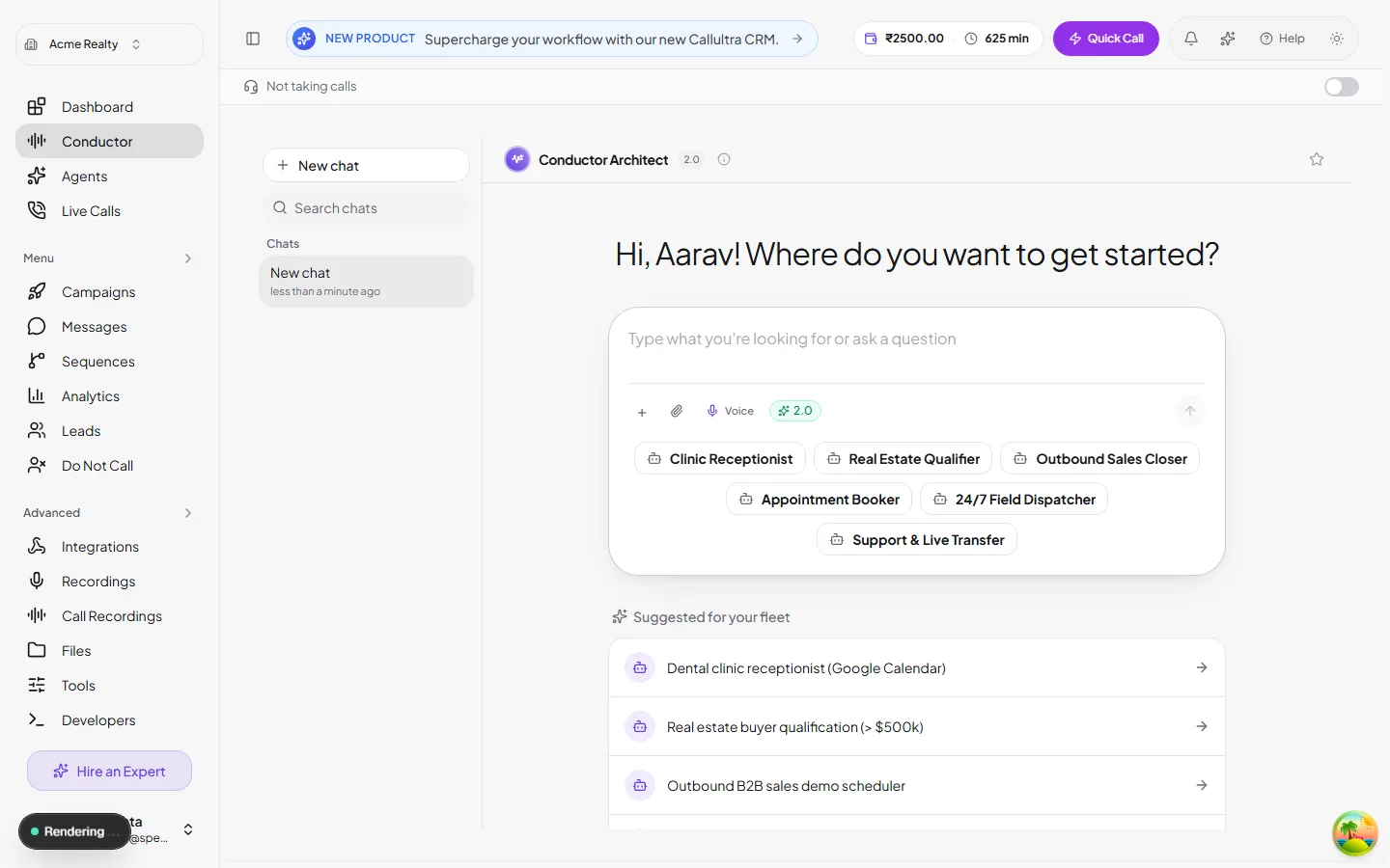 CallUltra AI agent setup assistant