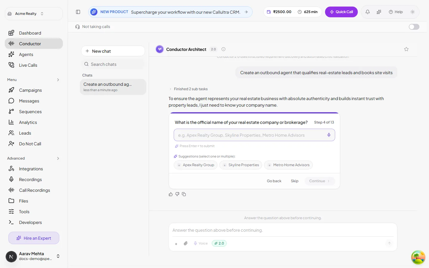 CallUltra agent knowledge setup