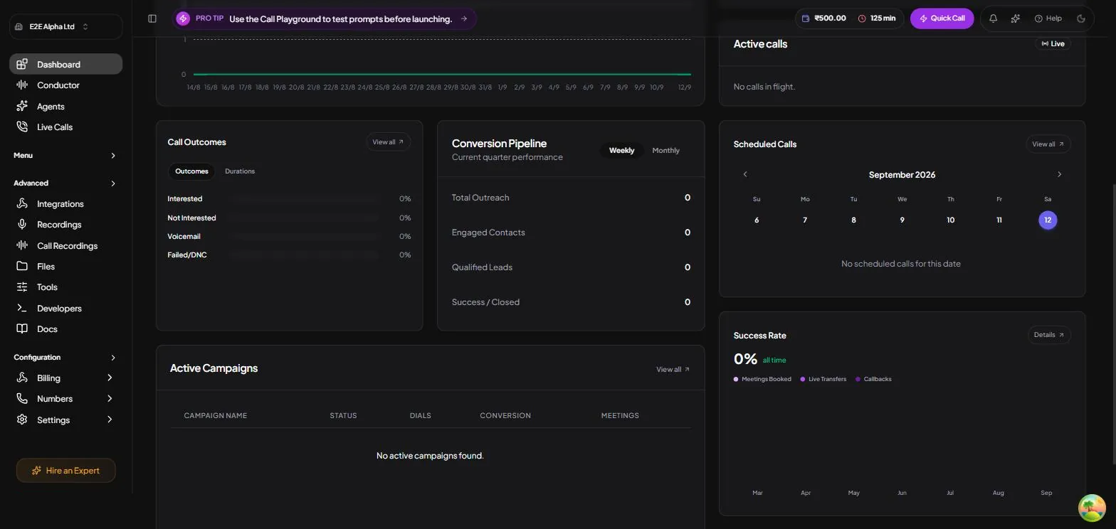 CallUltra outcome and pipeline dashboard