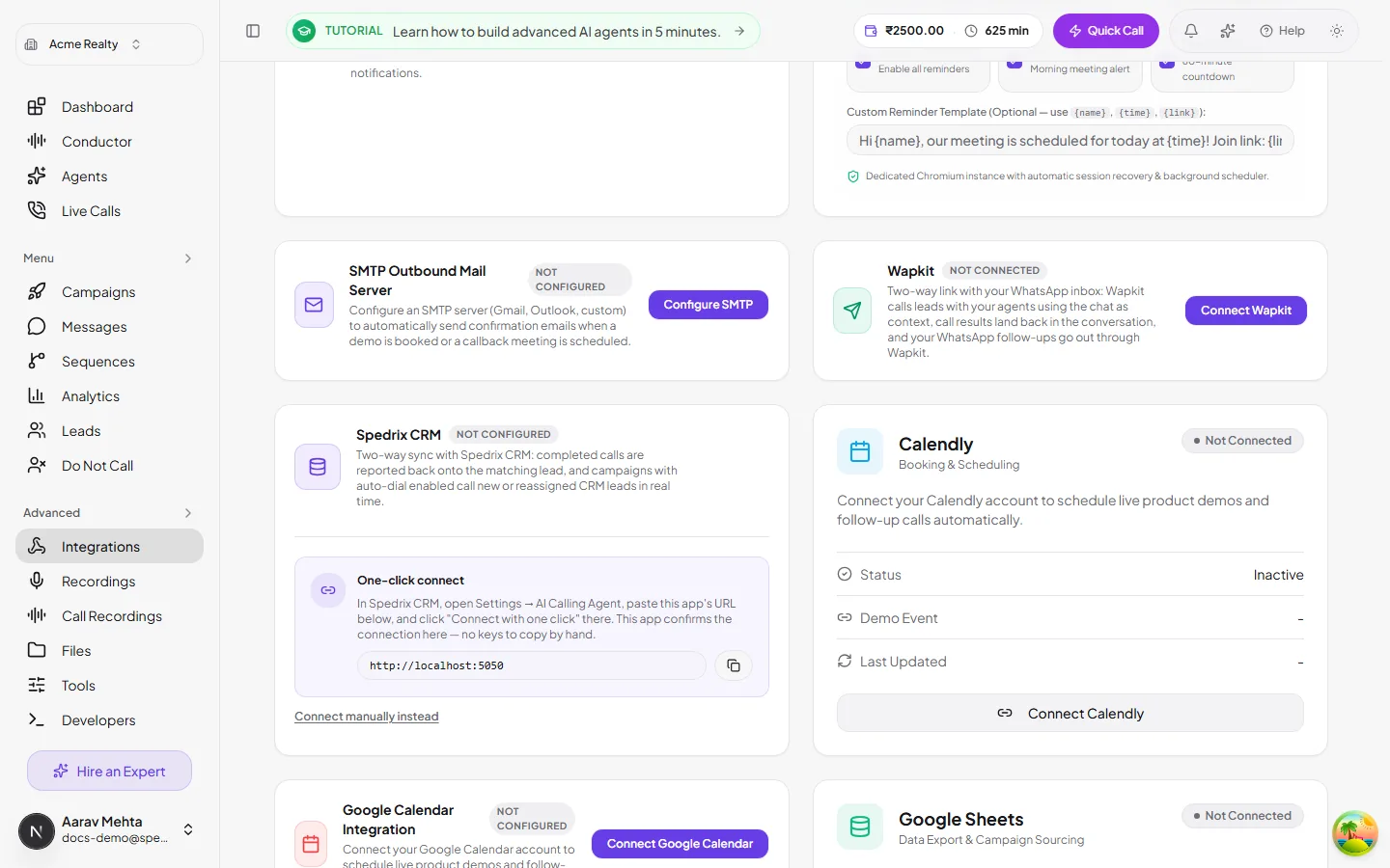 CallUltra integration settings